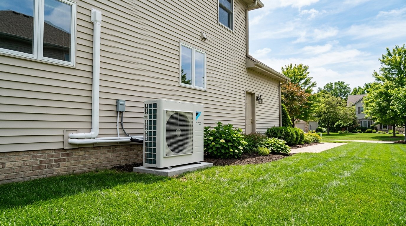 best air source heat pump outdoor unit installed