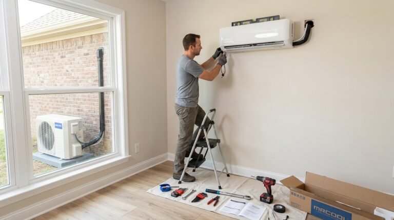 MRCOOL DIY 12000 BTU mini split review 2026 indoor unit mounted on wall